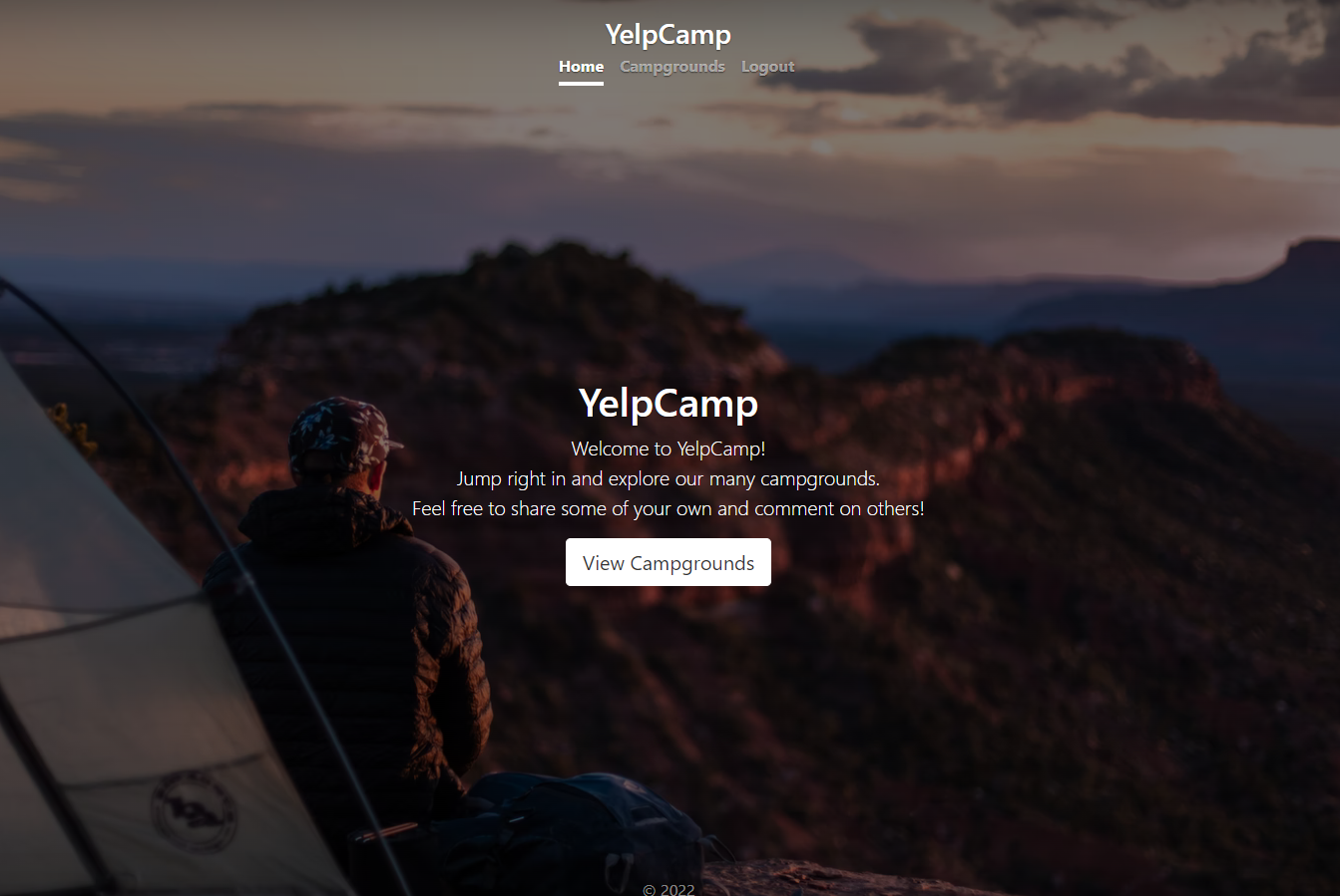 Screenshot of Yelp Camp app